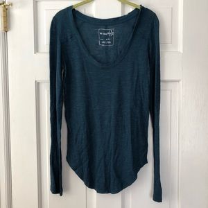 We The Free People Thermal Long Sleeve Top Blue